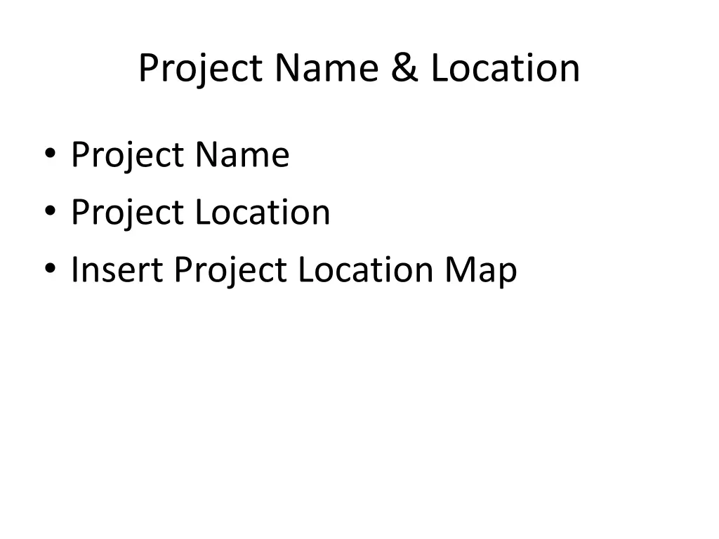 project name location