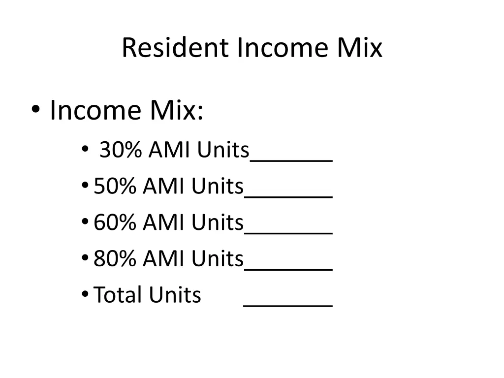 resident income mix