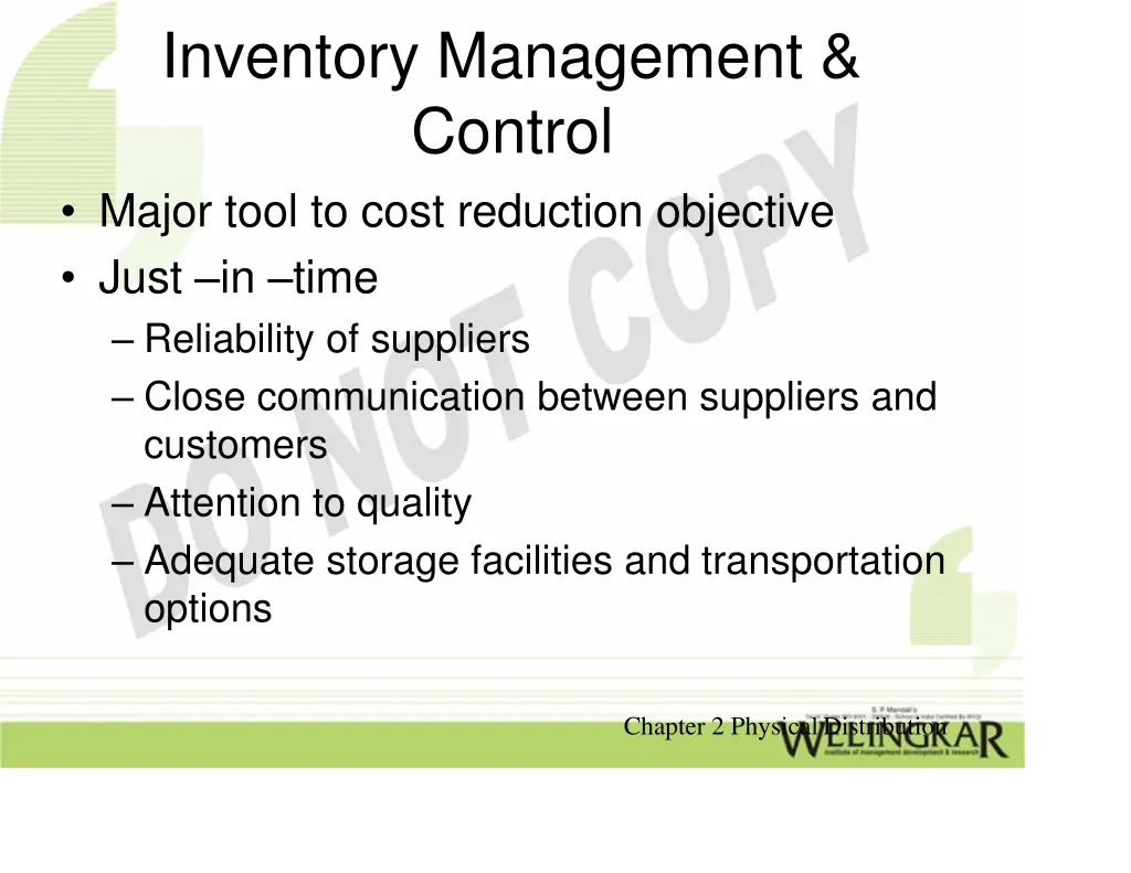 inventory management control major tool to cost