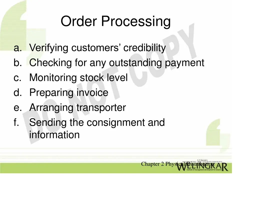 order processing