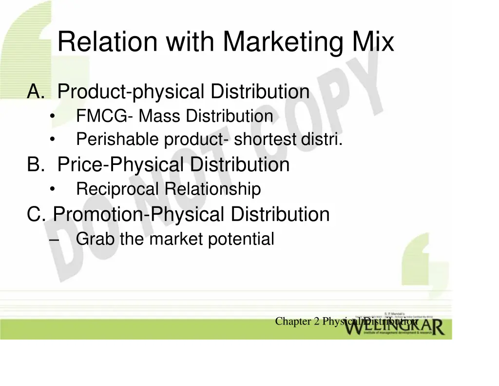 relation with marketing mix