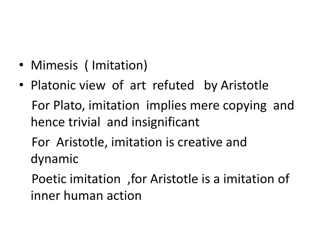 mimesis imitation platonic view of art refuted