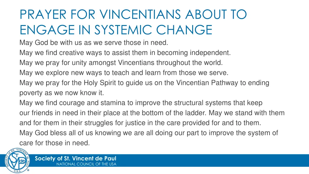 prayer for vincentians about to engage