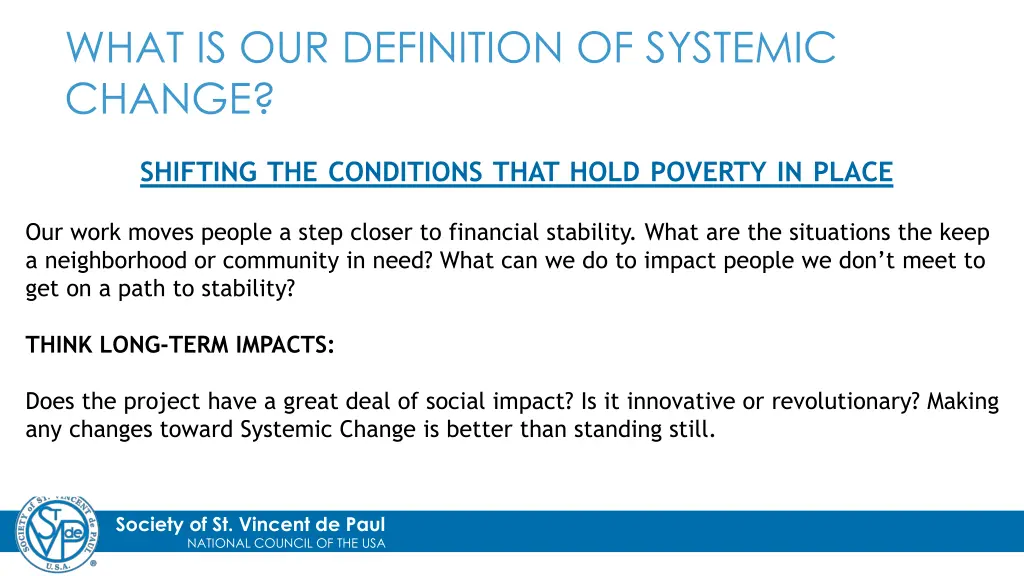 what is our definition of systemic change