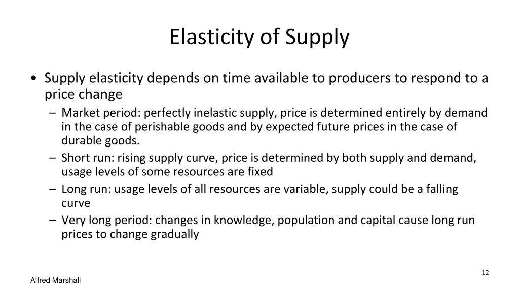 elasticity of supply