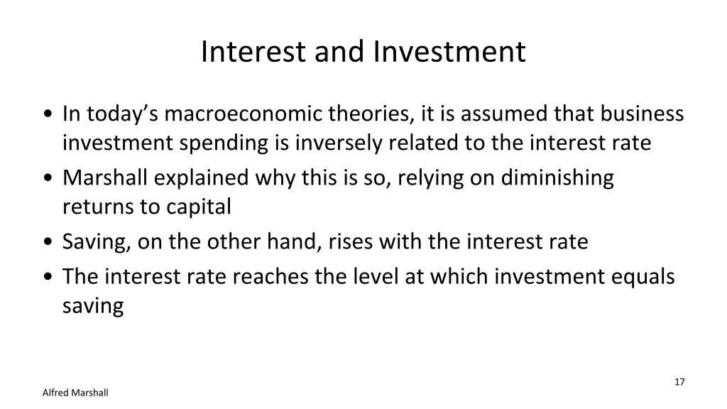 interest and investment