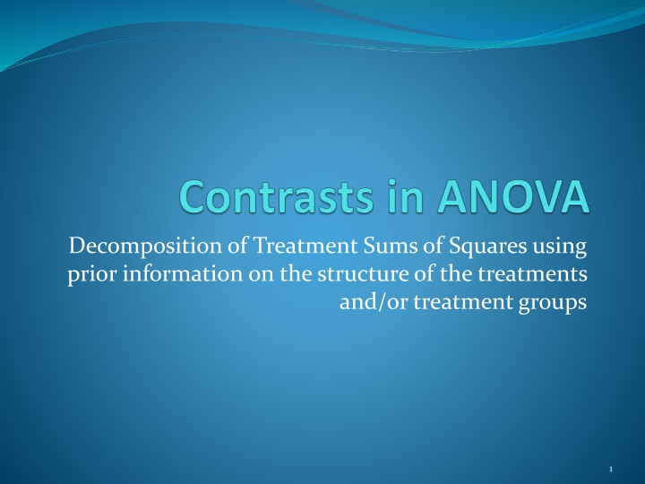 decomposition of treatment sums of squares using