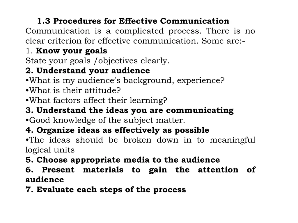 1 3 procedures for effective communication