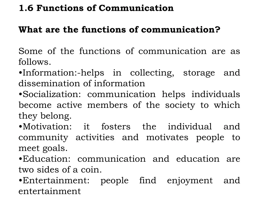 1 6 functions of communication what