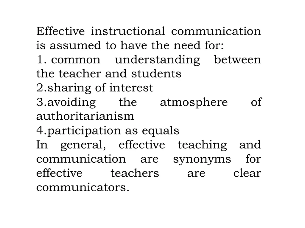 effective instructional communication is assumed