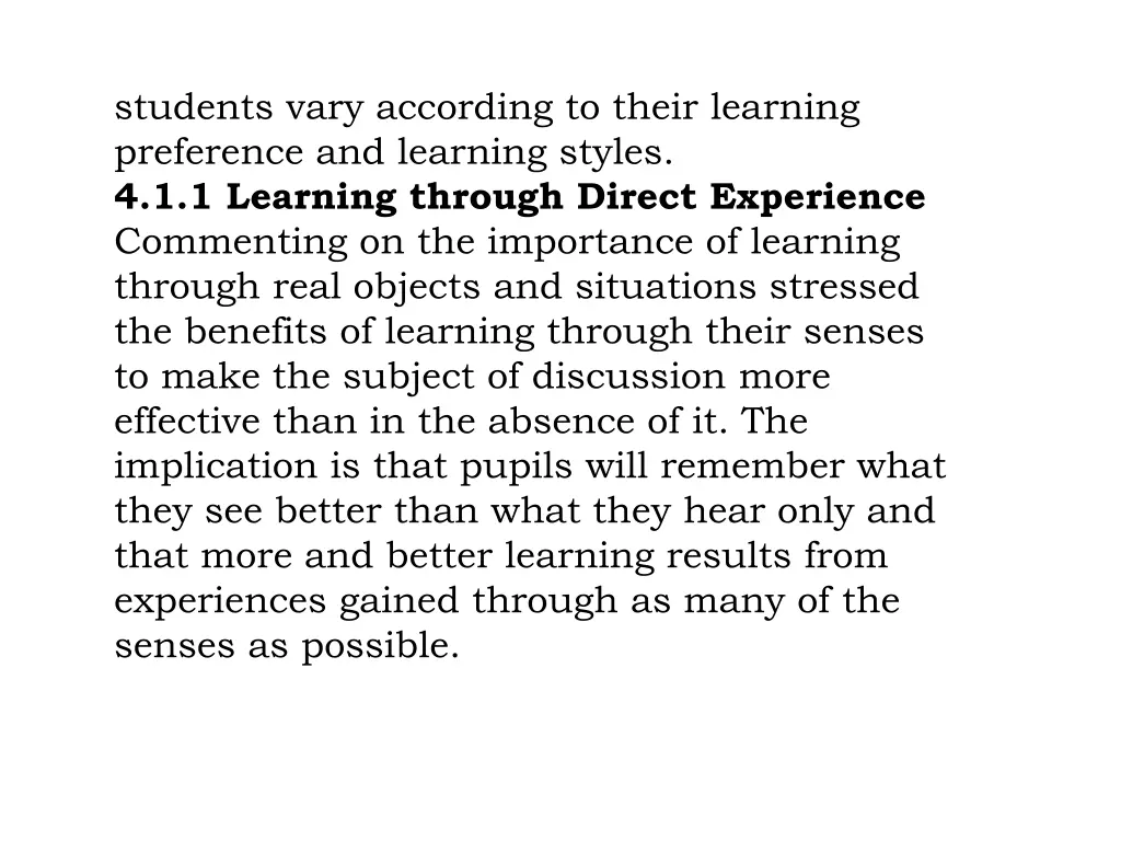 students vary according to their learning