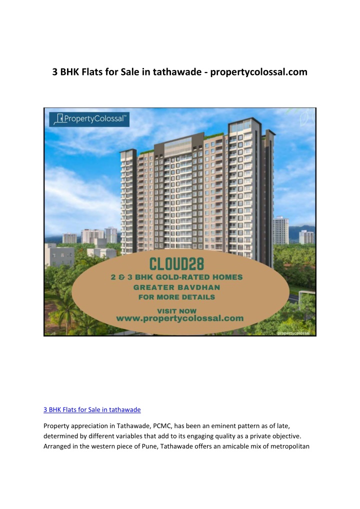 3 bhk flats for sale in tathawade