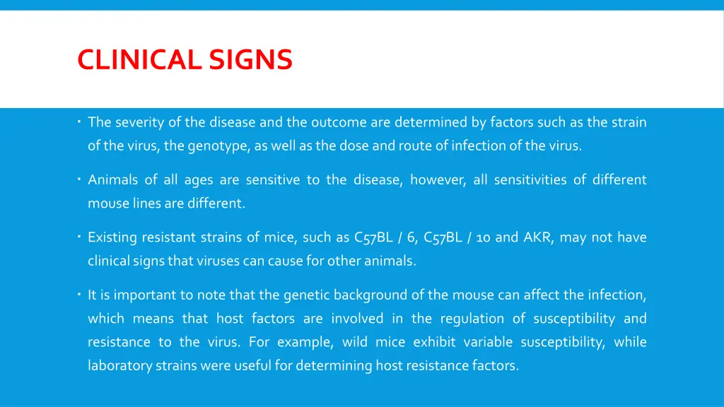 clinical signs