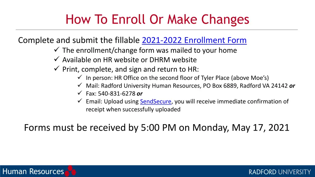 how to enroll or make changes 1