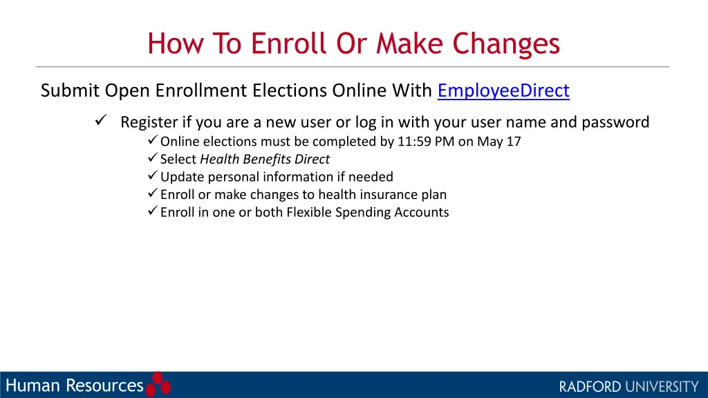 how to enroll or make changes