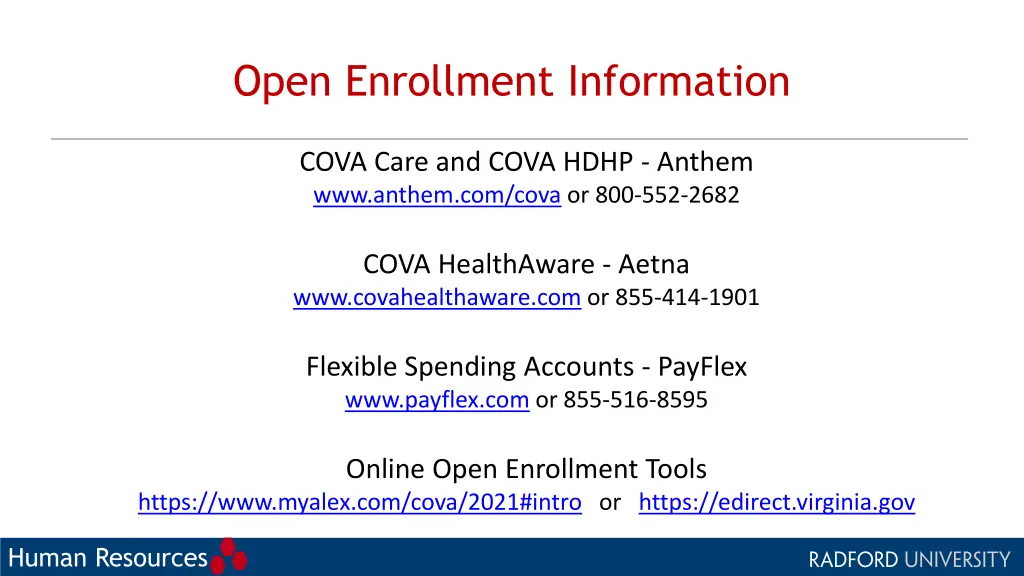 open enrollment information