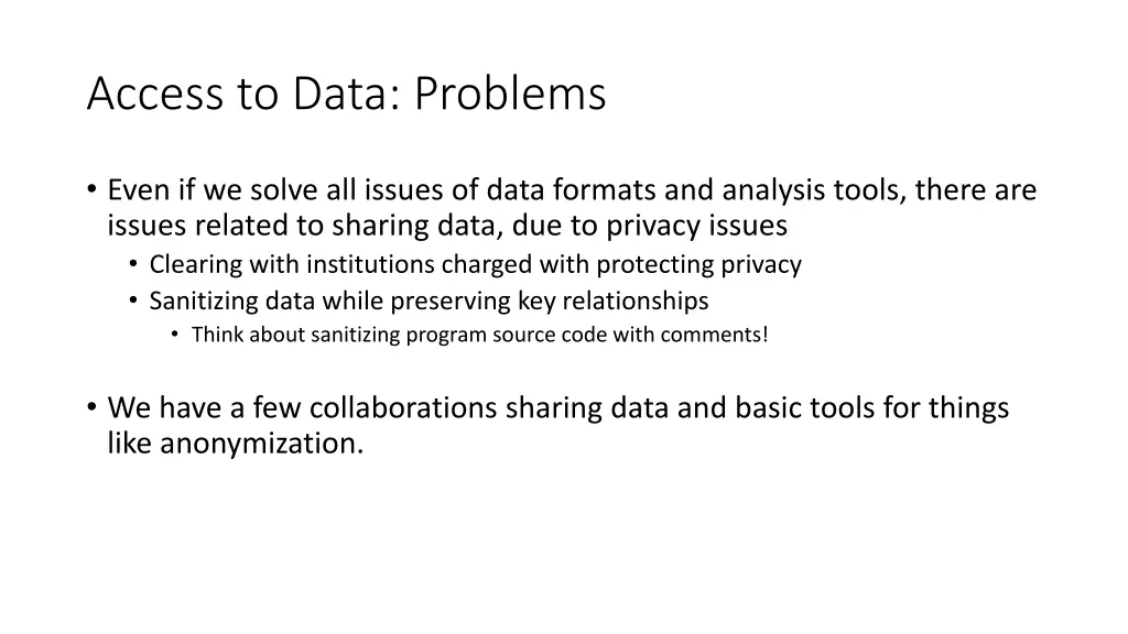 access to data problems