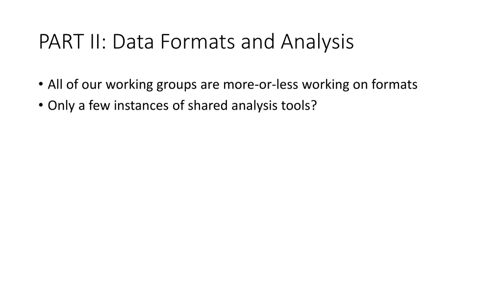 part ii data formats and analysis