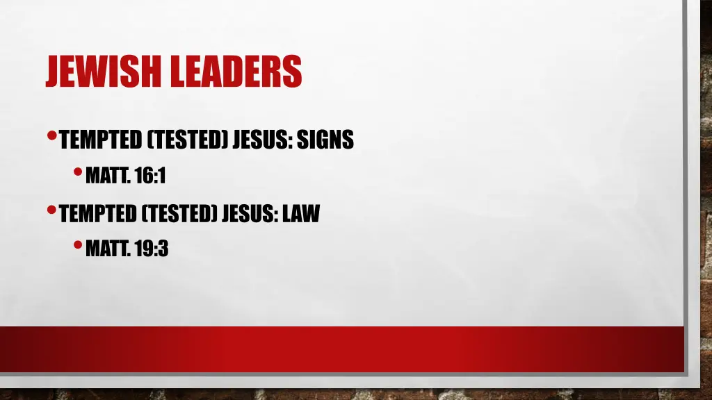 jewish leaders tempted tested jesus signs matt 1