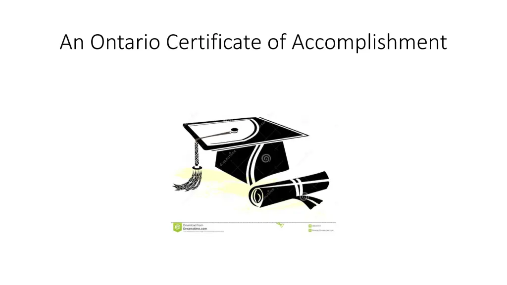 an ontario certificate of accomplishment