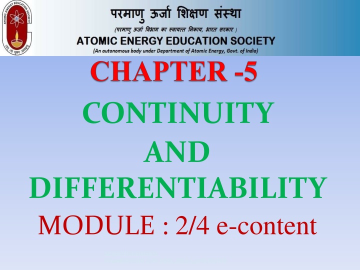 continuity and differentiability module