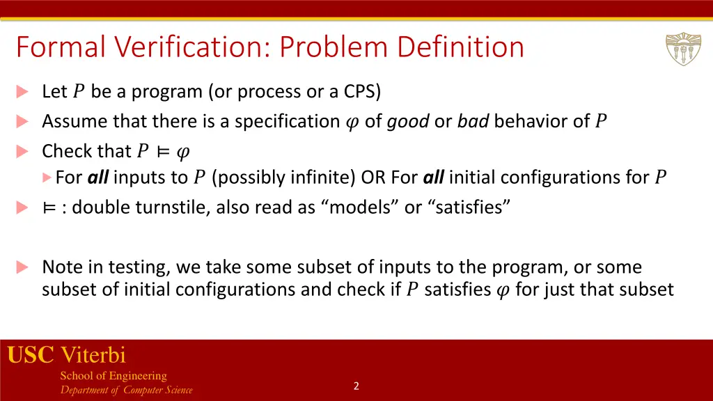 formal verification problem definition