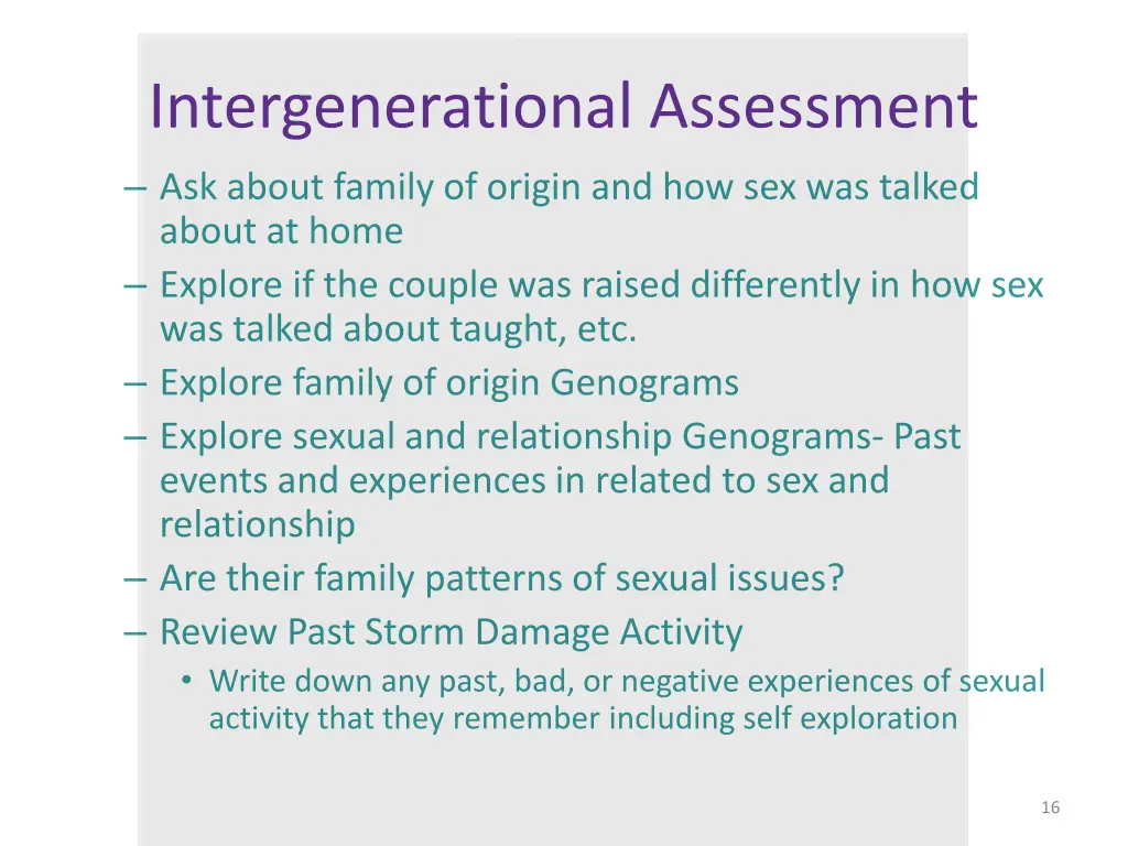 intergenerational assessment ask about family