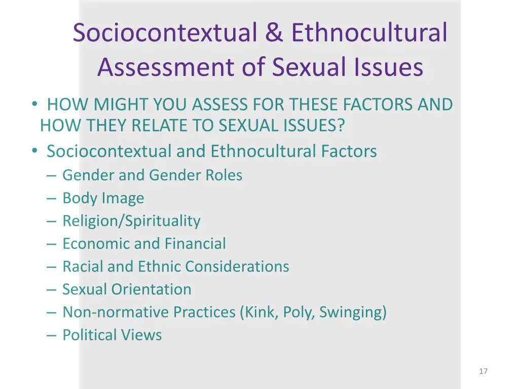 sociocontextual ethnocultural assessment