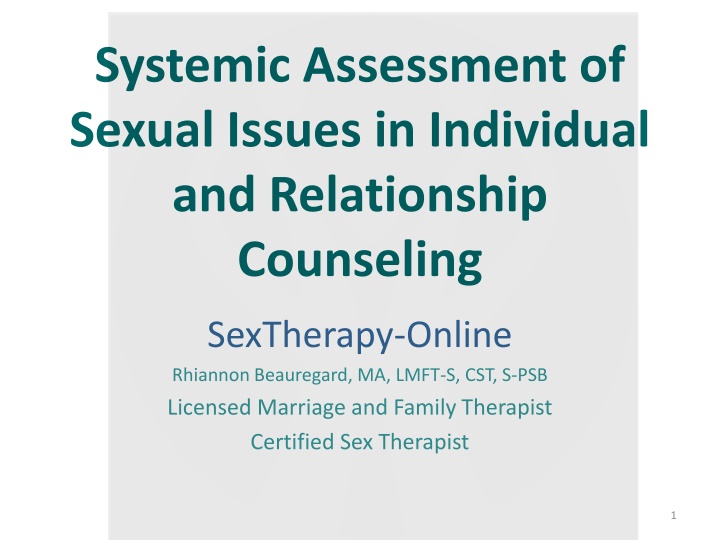 systemic assessment of sexual issues