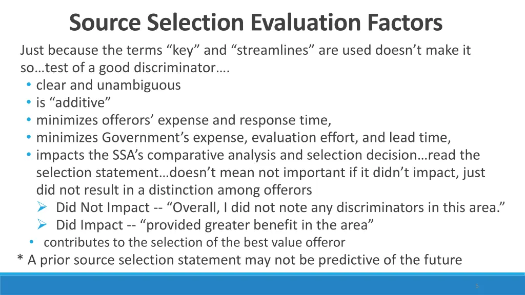 source selection evaluation factors 1