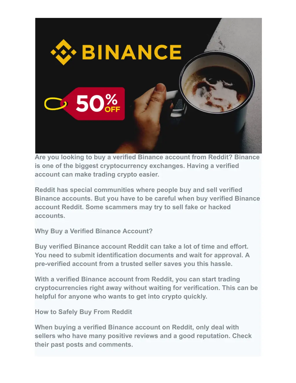 are you looking to buy a verified binance account