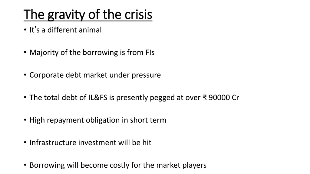 the gravity of the crisis the gravity