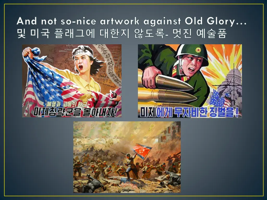 and not so nice artwork against old glory