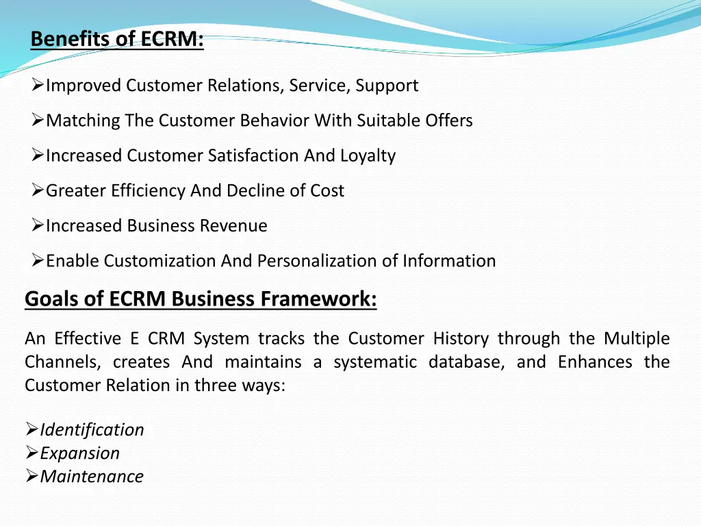 benefits of ecrm