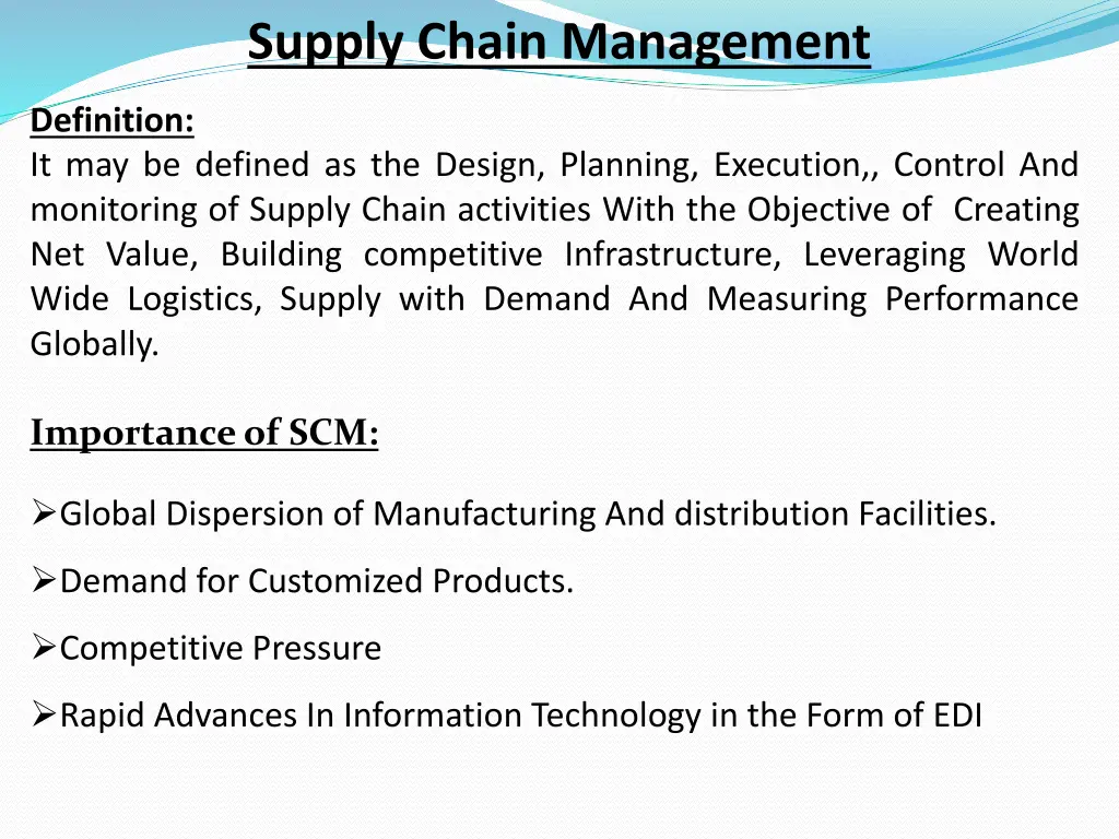 supply chain management