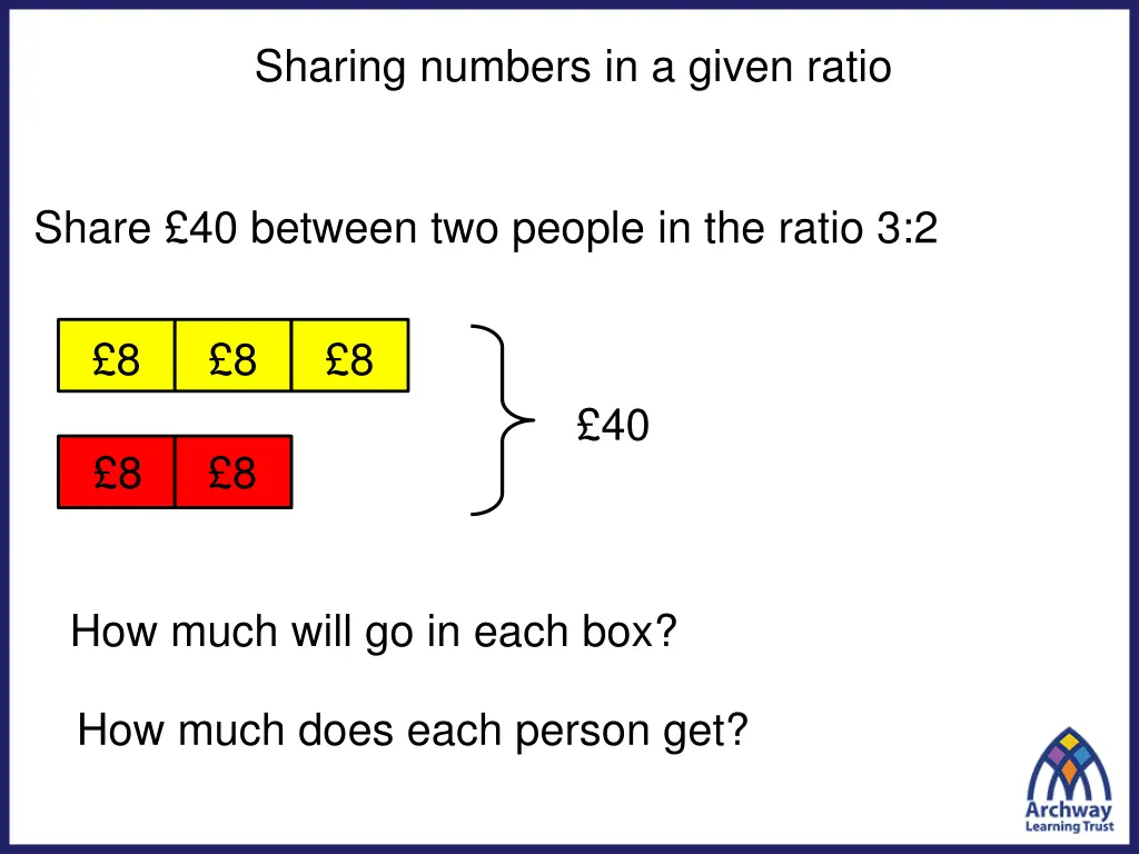 sharing numbers in a given ratio 1