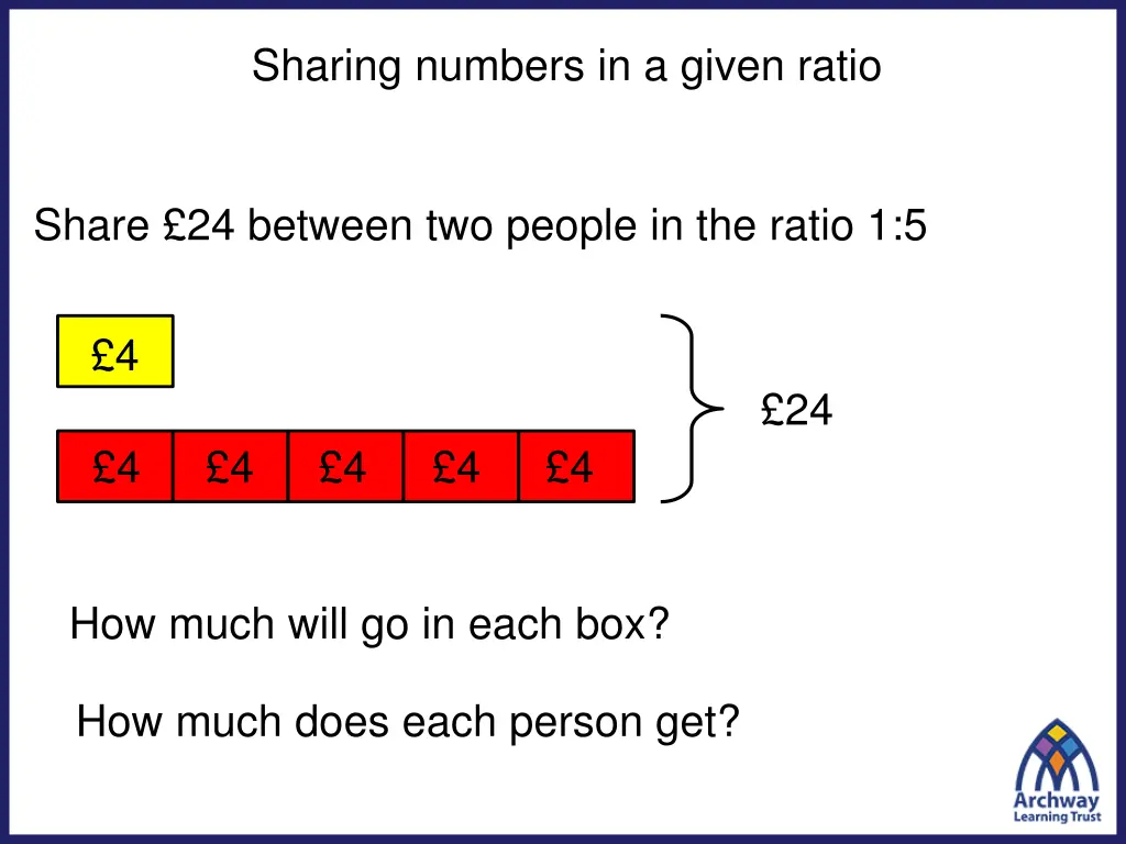 sharing numbers in a given ratio 2