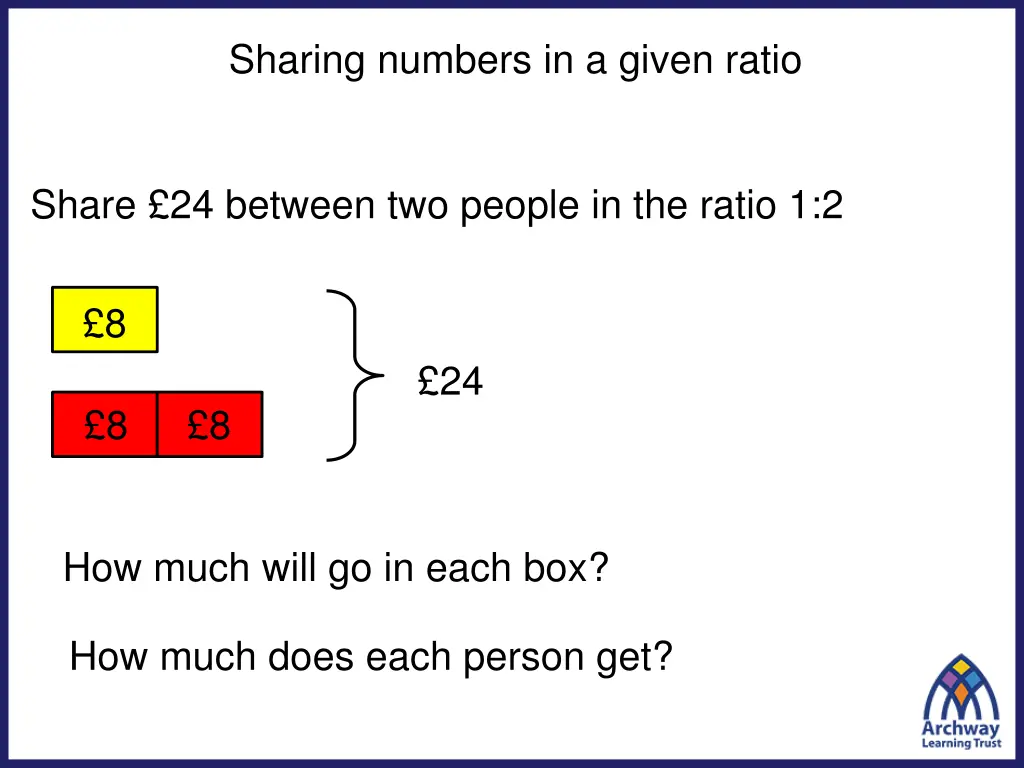 sharing numbers in a given ratio 3