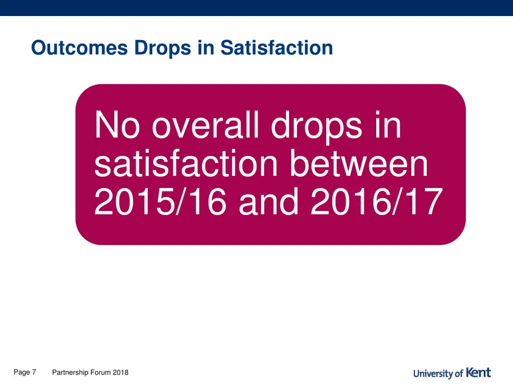 outcomes drops in satisfaction