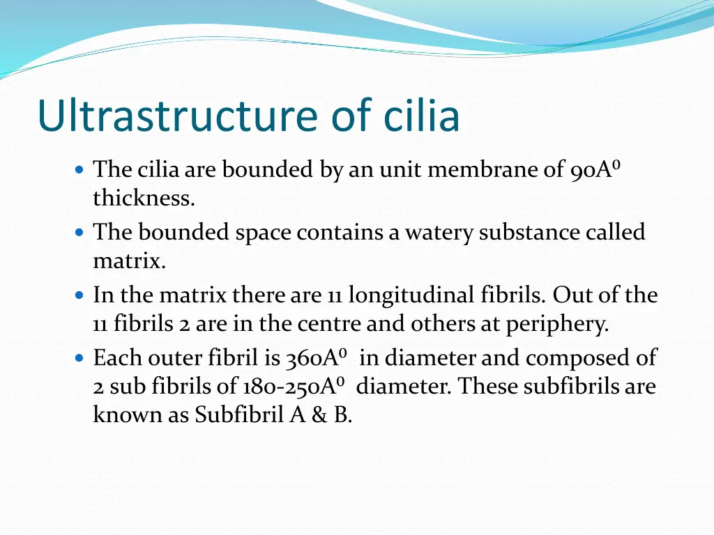 ultrastructure of cilia