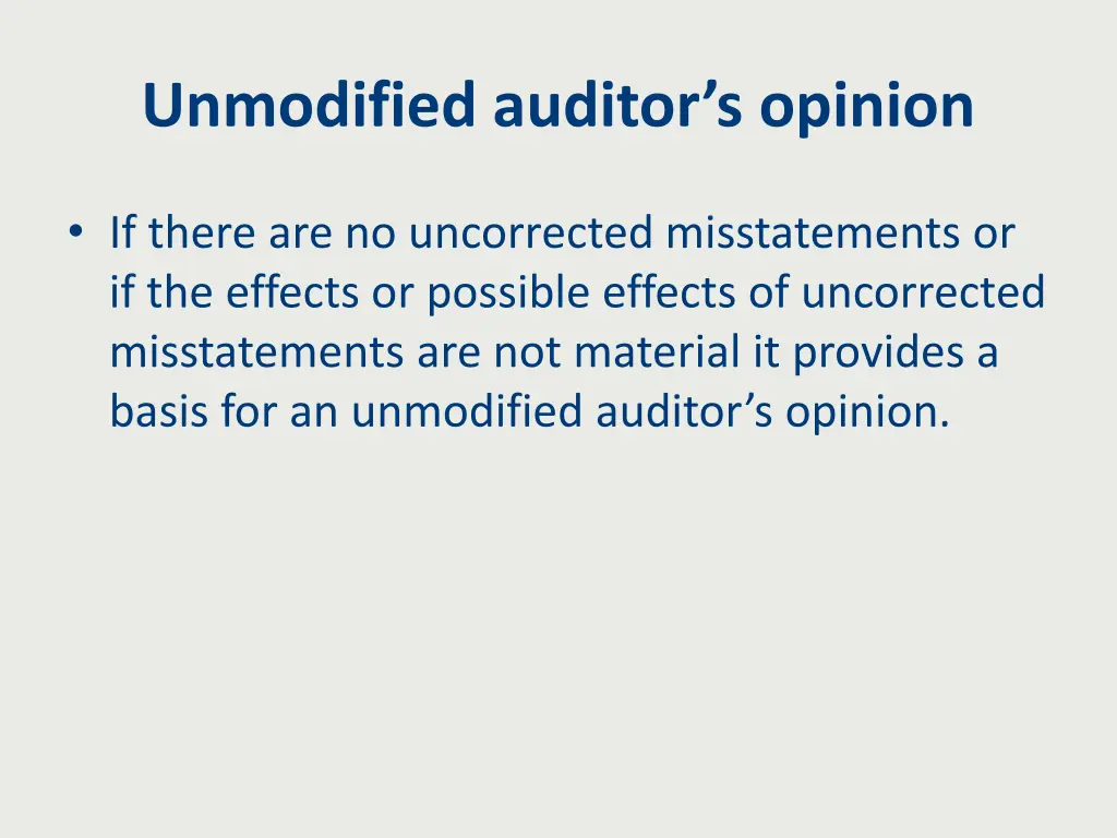 unmodified auditor s opinion