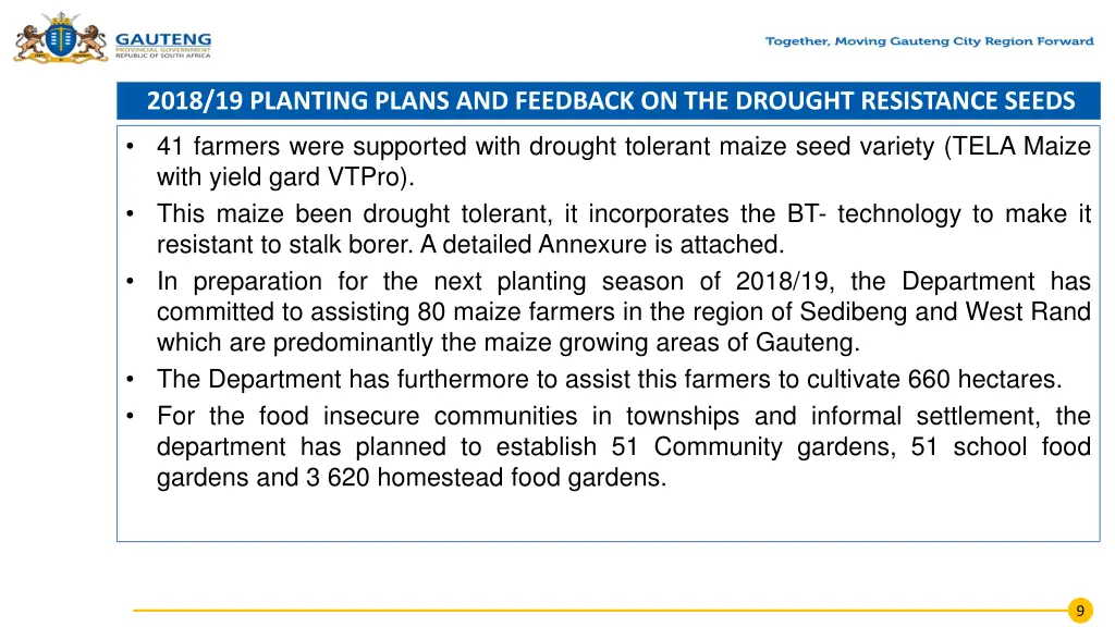 2018 19 planting plans and feedback