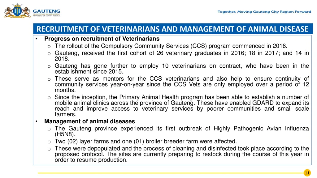 recruitment of veterinarians and management