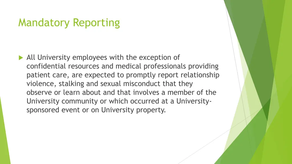 mandatory reporting