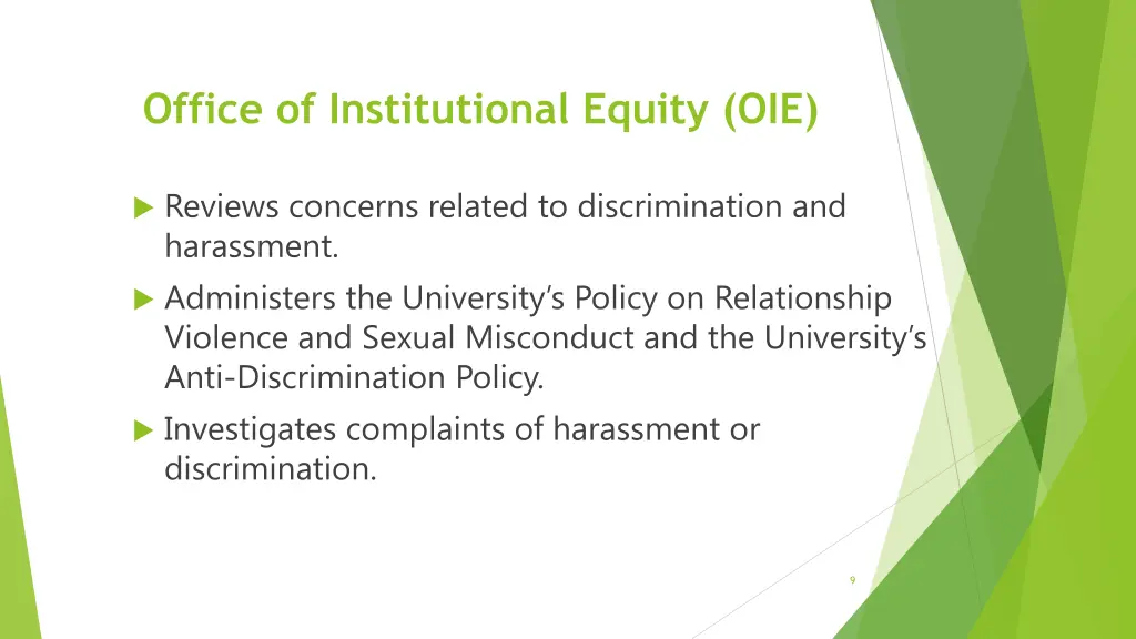 office of institutional equity oie