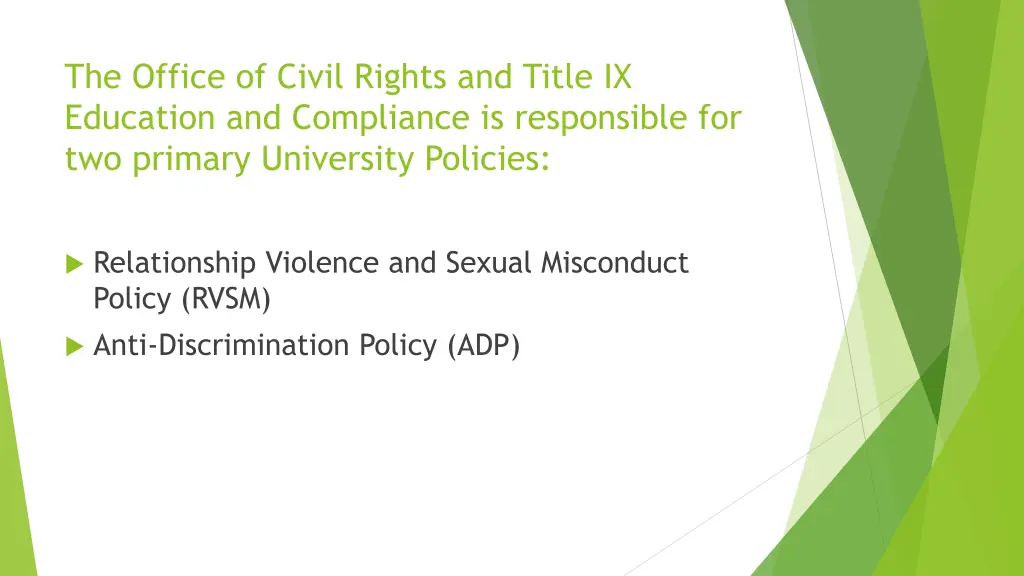 the office of civil rights and title ix education