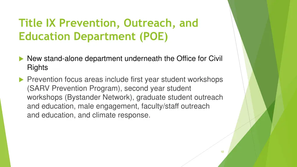 title ix prevention outreach and education