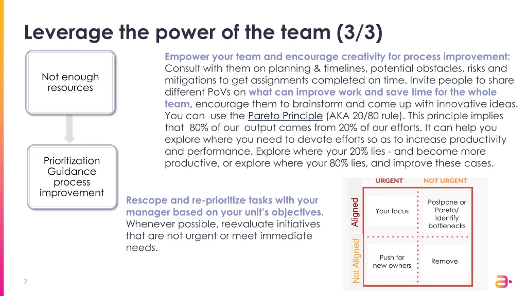 leverage the power of the team 3 3