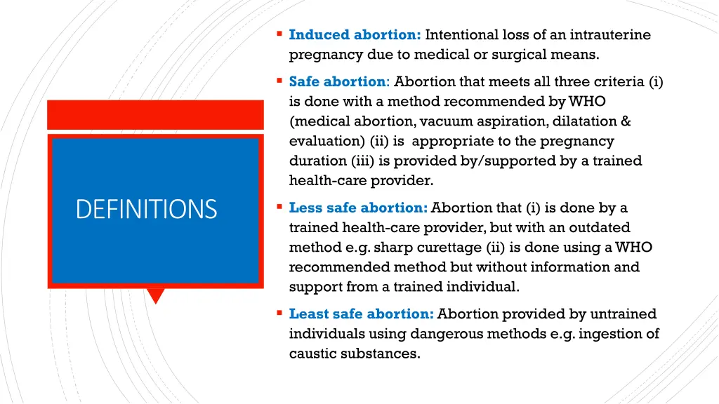 induced abortion intentional loss