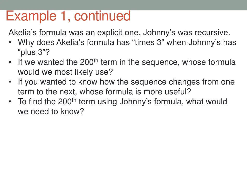 example 1 continued akelia s formula